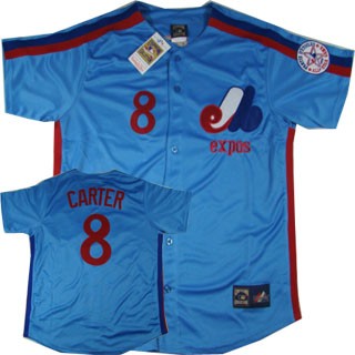 Montreal Expos 8 Gary Carter Blue MLB Jersey